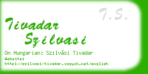 tivadar szilvasi business card